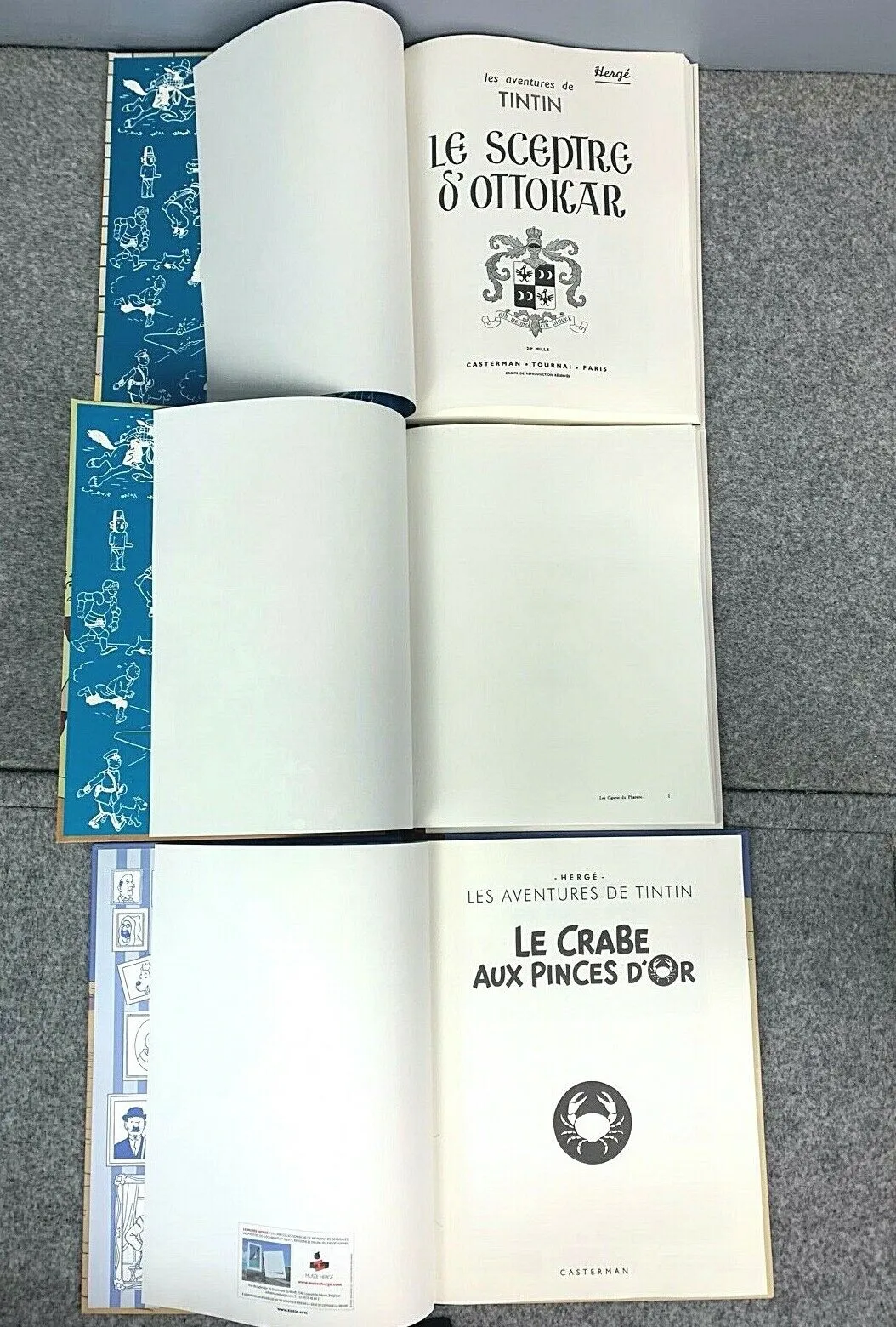 1st Edition Facsimile Hardback Tintin Books: Cigares/Ottokars/Crabe Set of 3