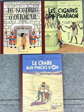 1st Edition Facsimile Hardback Tintin Books: Cigares/Ottokars/Crabe Set of 3