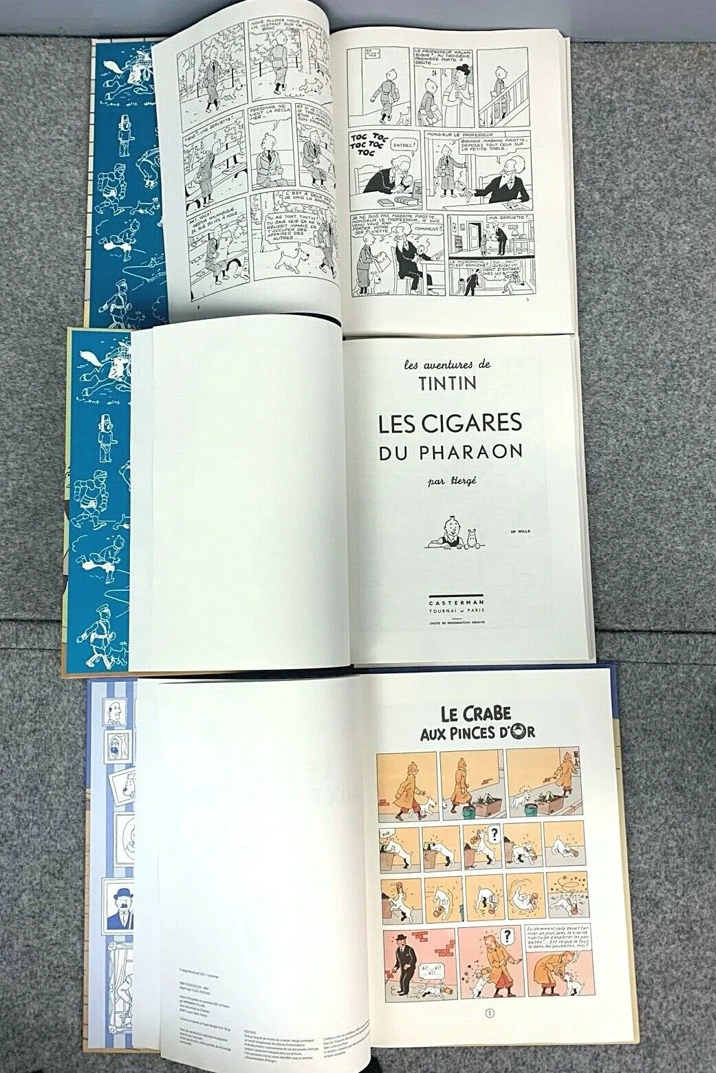 1st Edition Facsimile Hardback Tintin Books: Cigares/Ottokars/Crabe Set of 3