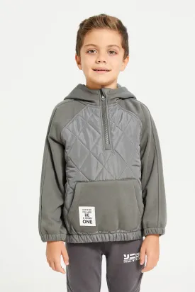 Boys Grey Hooded Sweatshirt