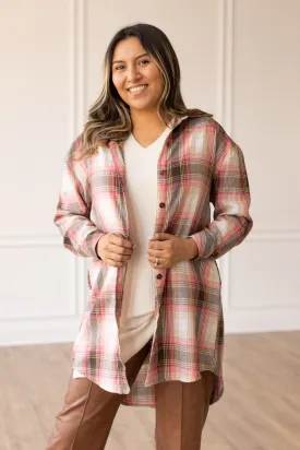 Cotton Candy Plaid Button Down Dress