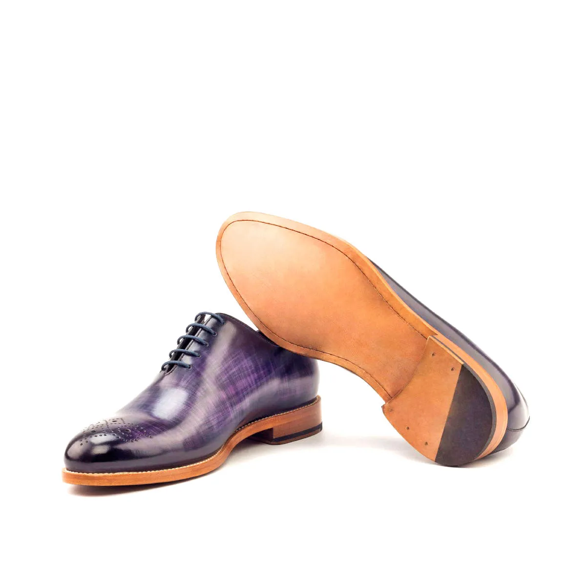 DapperFam Giuliano in Purple Men's Hand-Painted Patina Whole Cut