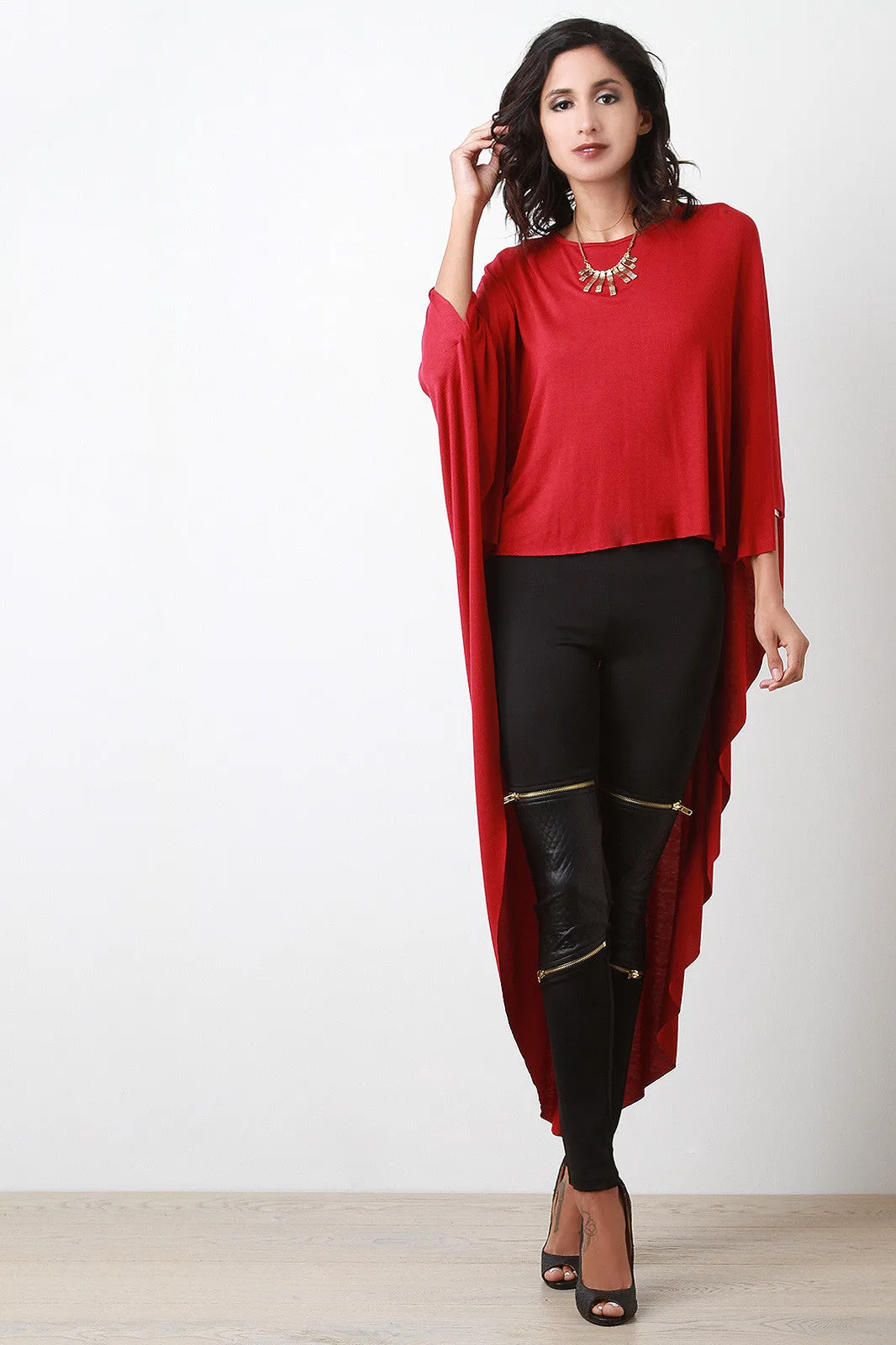 Dolman High-Low Cape Top