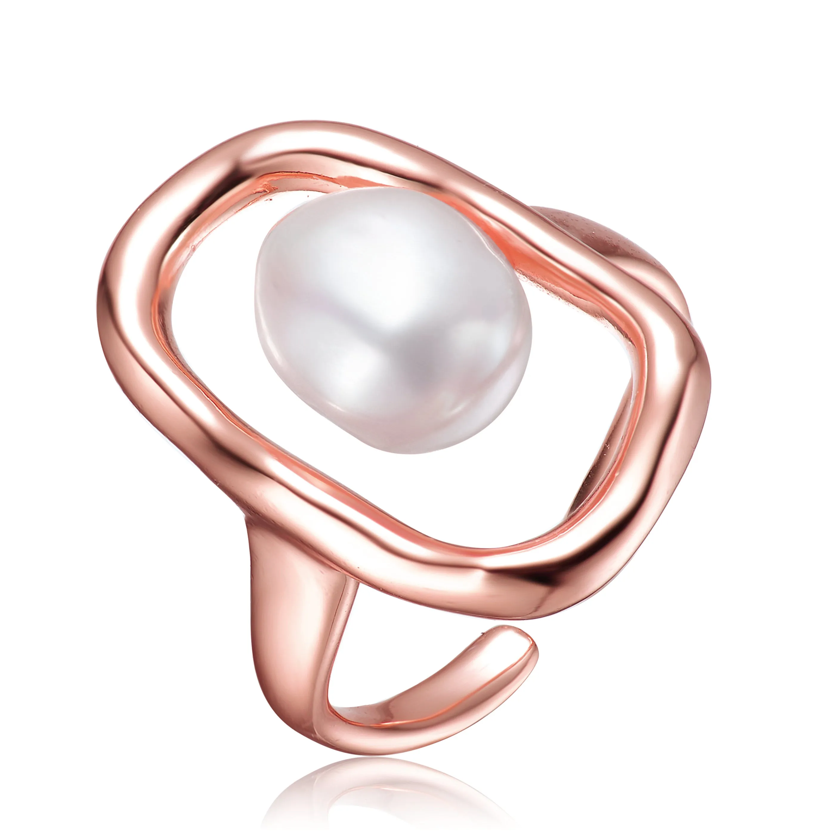 Elegant Gold-Plated Pearl Ring