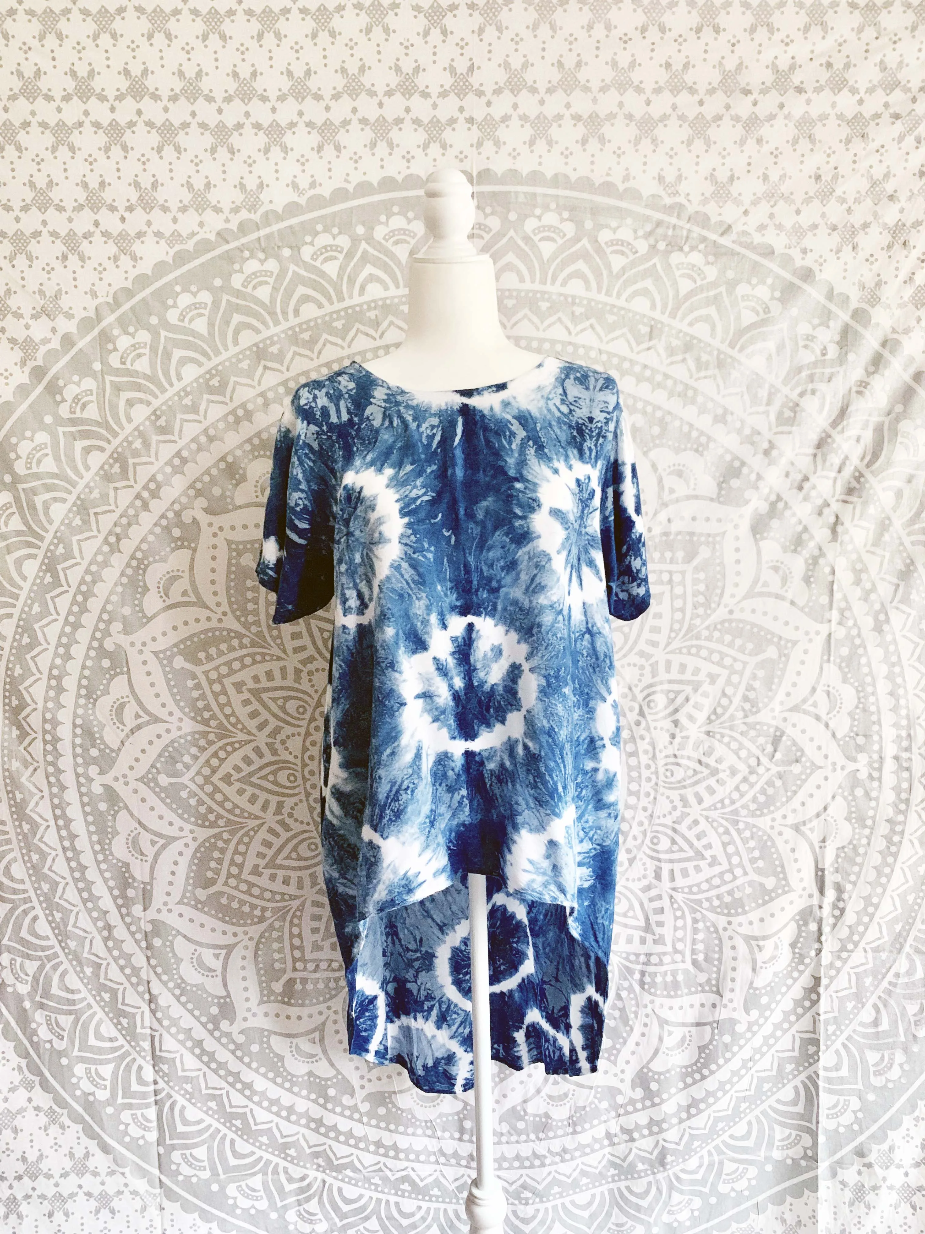 High - Low Tie Dye Rayon Top