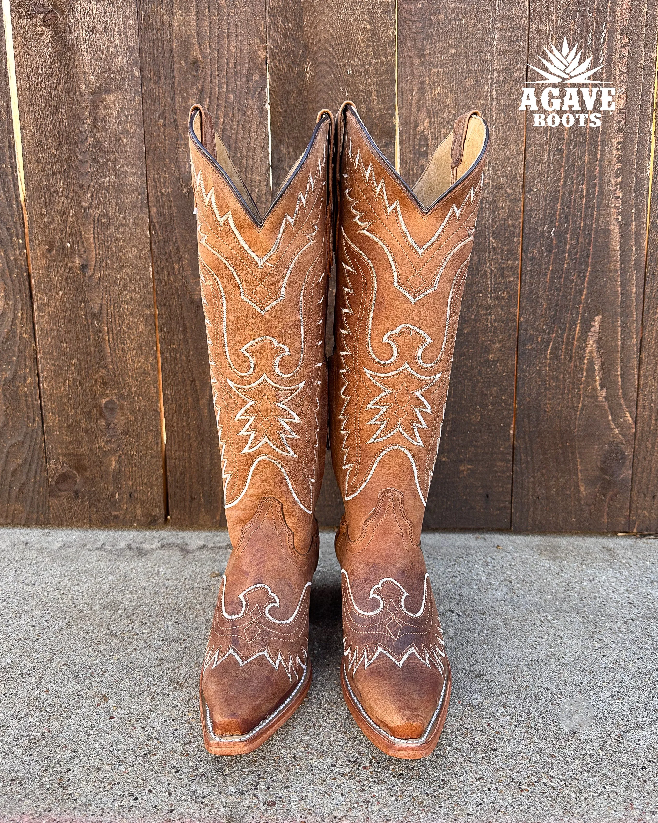 LIGHT BROWN | WOMEN TALL COWBOY BOOTS