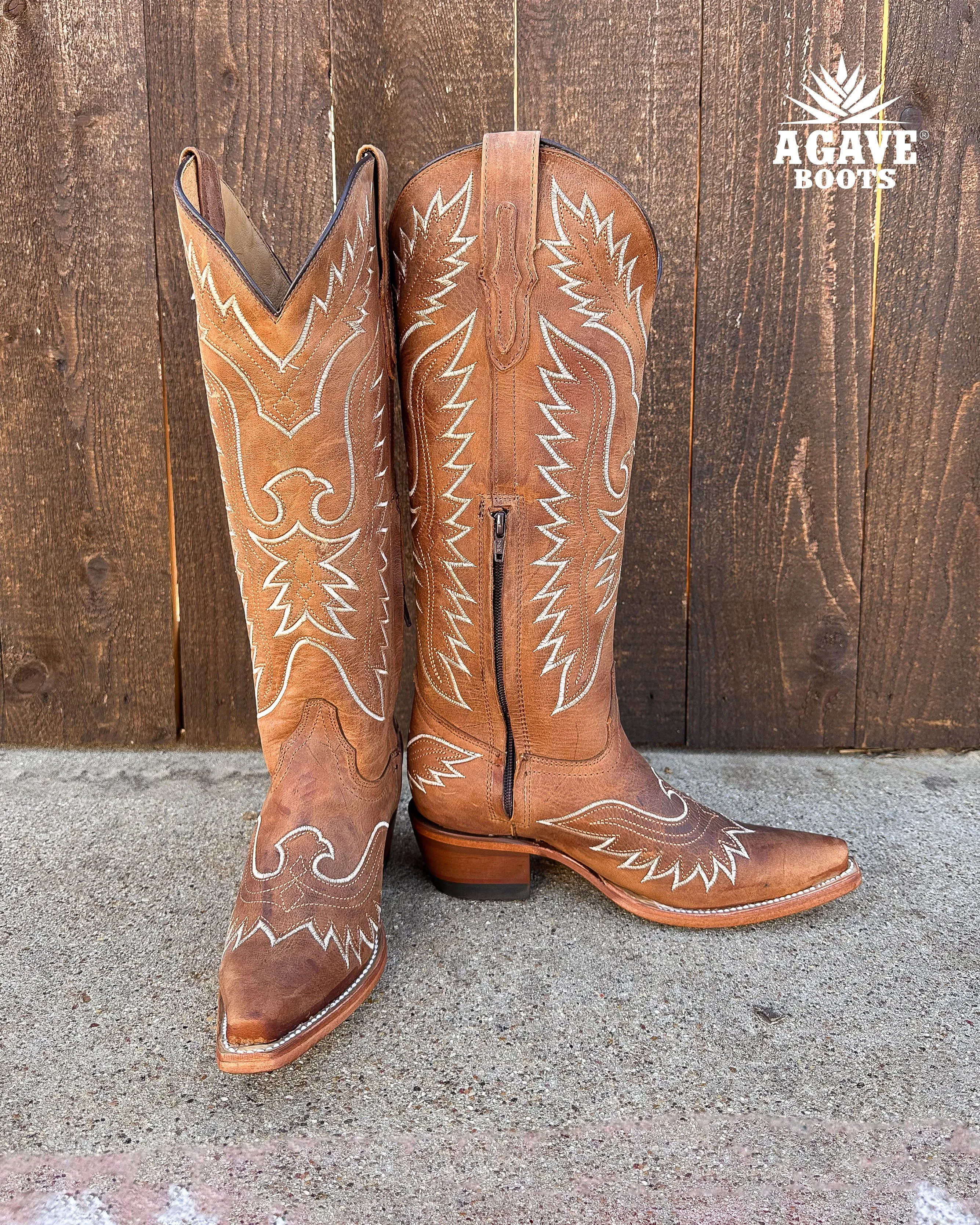 LIGHT BROWN | WOMEN TALL COWBOY BOOTS