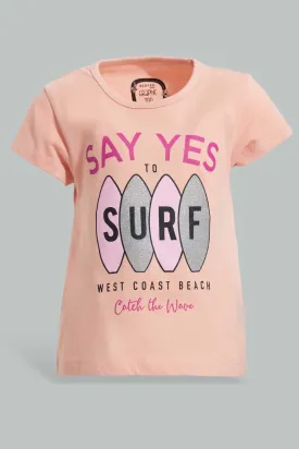 Pink Surf T-Shirt For Baby Girls