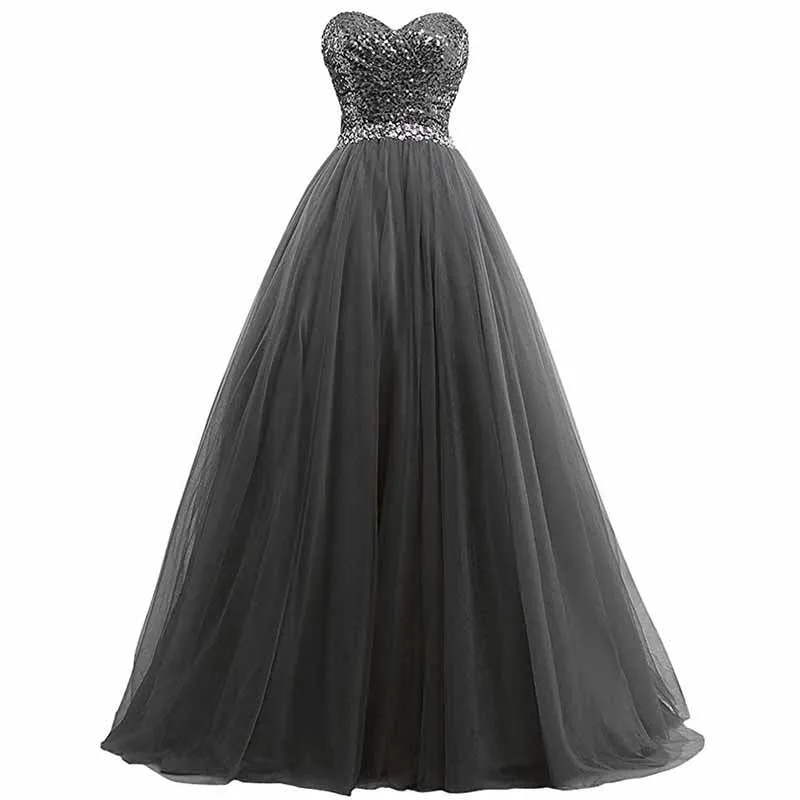 Strapless Satin Ball Gown Wedding Dresses for Bride Prom Dress Long A line Formal Gowns