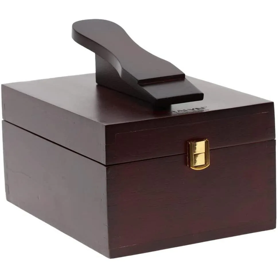 Wooden Shoe Shine Valet Storage Box - Empty for Shoe Care Kit Organization